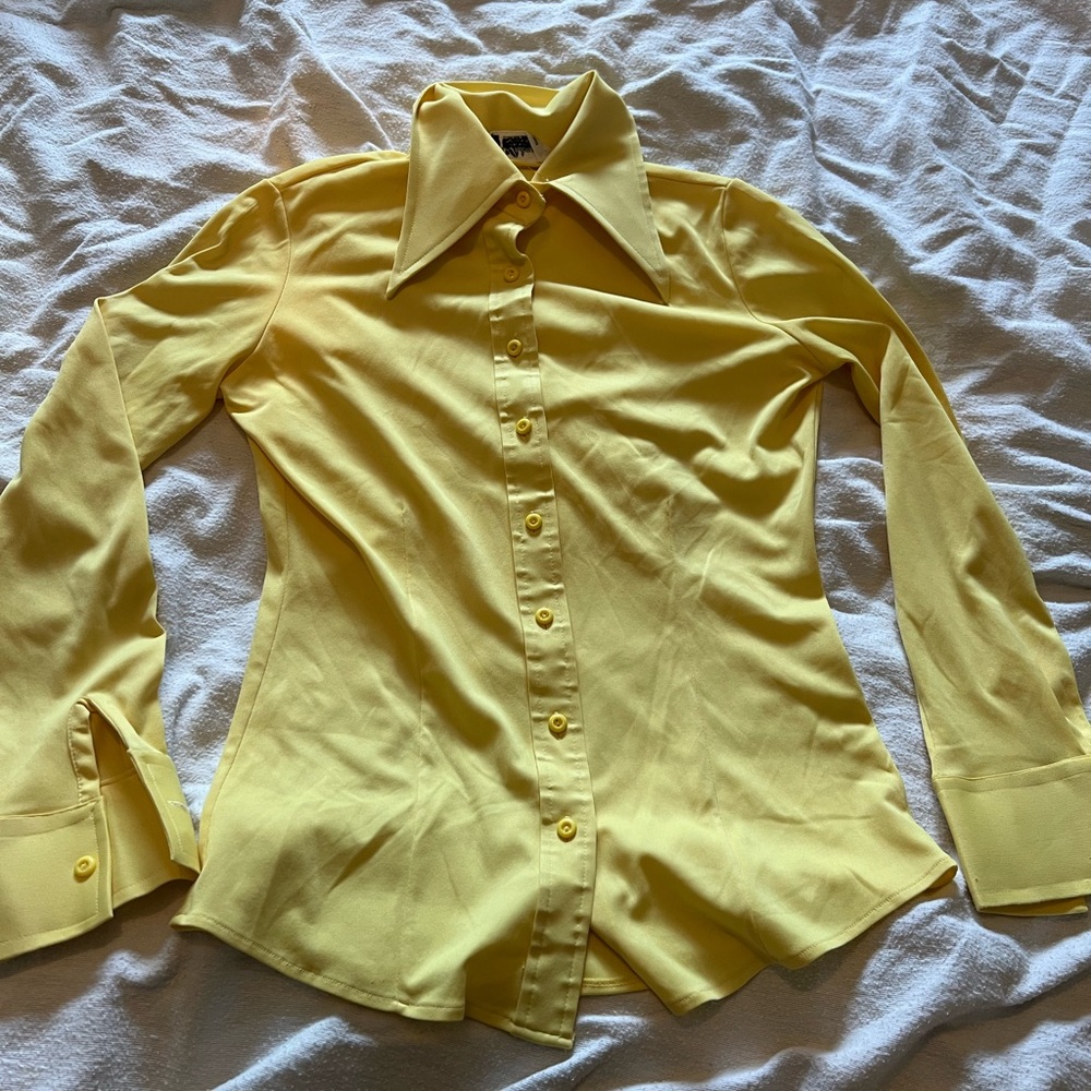 Banana Yellow Vintage Polyester